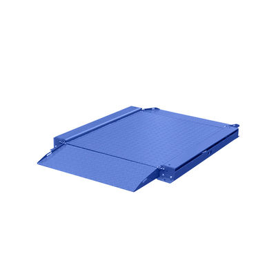 Industriële koolstofstaalplatformschaal van 1,5 m x 1,5 m ultra laag met dubbele vouwrampe