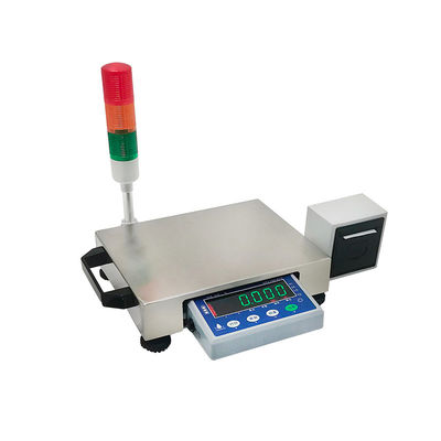 3 kg staal SOHE ATJP-schaal met LED-drie-kleurige alarmlamp en barcode QR-code-afdruk