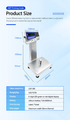 Producent A8SP Printing Small Platform Scale 22cm*28cm 3kg Capaciteit voor aangepaste ondersteuning