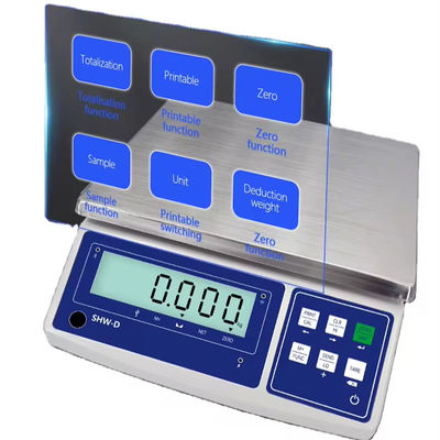 Aanpasbare ABS 15kg LCD-display tafel schaal met precisie en 6V/4000mAh batterij