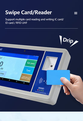 7-inch Android Smart Screen met QR-code Batterijcamera Swipe Card Weeg en sensor