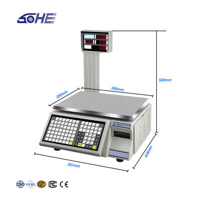 AC 100-240V/DC21V Op maat gemaakte ondersteuning OBM Printing Bar Code Table Scale SHW-TMC 15kg