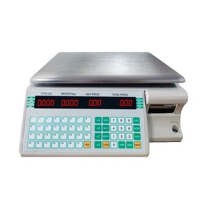 Supermarkt 3 kg Digitale computerwaarde met barcode-etiketprint en papierrolhouder