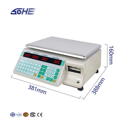 SHV-TMA Barcode Printing Table Scale 30kg met en ABS Plastic/staalplaat