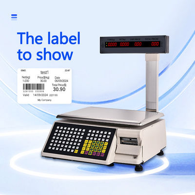 Geavanceerde drukbarcode-tafelschaal SHW-TMB 30 kg met AC 100-240V/DC21V-vermogen
