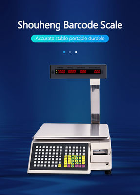 Geavanceerde drukbarcode-tafelschaal SHW-TMB 30 kg met AC 100-240V/DC21V-vermogen