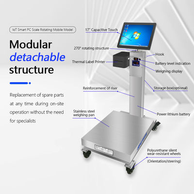 Windows 10 System 150kg Capaciteit Industriële weegschaal met 15-inch touchscreen