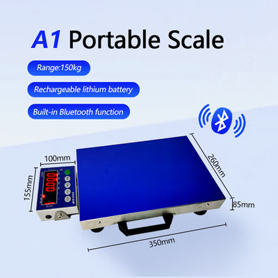 Kleine Bluetooth industriële weegschaal van 100 kg met ABS en platform van roestvrij staal