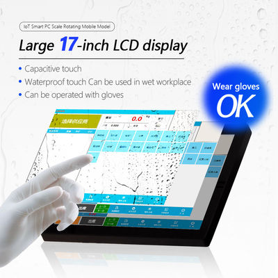300 kg SOHE industriële weegschaal met 15-inch touchscreen en draaiende wielen