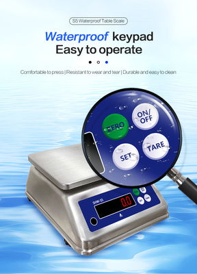 15 kg S5 Waterdicht tafel met dubbel scherm van roestvrij staal Elektronische weegschaal voor -10 C-40 C