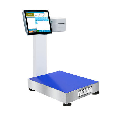 15 inch LCD-scherm 15-500kg Seafood Processing Dock Android Print Label Scale -10-40C