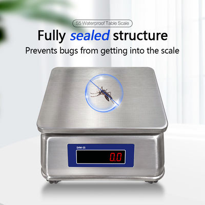 15 kg S5 Waterdicht tafel met dubbel scherm van roestvrij staal Elektronische weegschaal voor -10 C-40 C