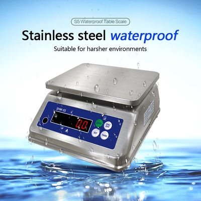 15 kg S5 Waterdicht tafel met dubbel scherm van roestvrij staal Elektronische weegschaal voor -10 C-40 C