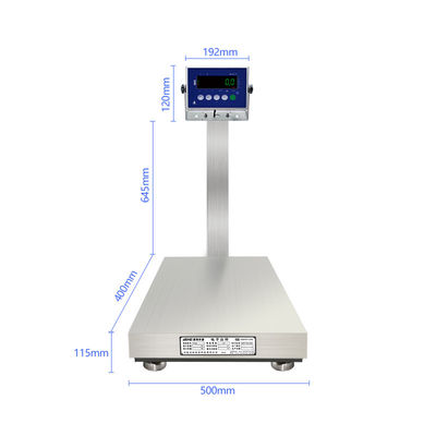 SOHE A1S 500KG 500*600 roestvrijstalen platformschaal voor vis- en voedselfabrieken