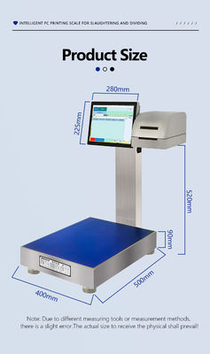 Volledig waterdicht slimme weegschaal 30 kg met plug-in ontwerp en labelprinting