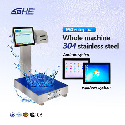 SOHE 60KG Batterijtype Waterdicht Label Printing Scale met Smart Weighing en Printer