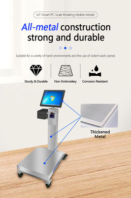 Weegschaal voor industriële platformen 60cm bij 80cm met draaiend 15&quot; Android touchscreen