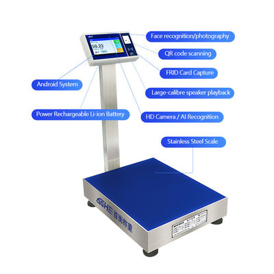 Blauwe 7-inch Sohe Android Smart Scale met ID/IC/RFID kaart verzameling en Internet of Things Entry-Exit System