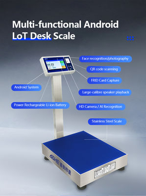Blauwe 7-inch Sohe Android Smart Scale met ID/IC/RFID kaart verzameling en Internet of Things Entry-Exit System