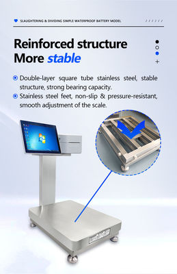 30cm * 40cm Tafelgrootte Eenvoudig waterdicht Intelligente weegschaal met ingebouwde batterij