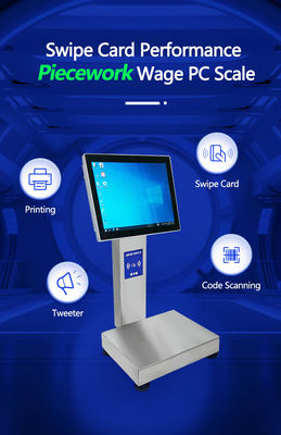 1- 15kg/5g capaciteit Smart Card Piece Weegschaal met 12-inch waterdicht aanraakscherm