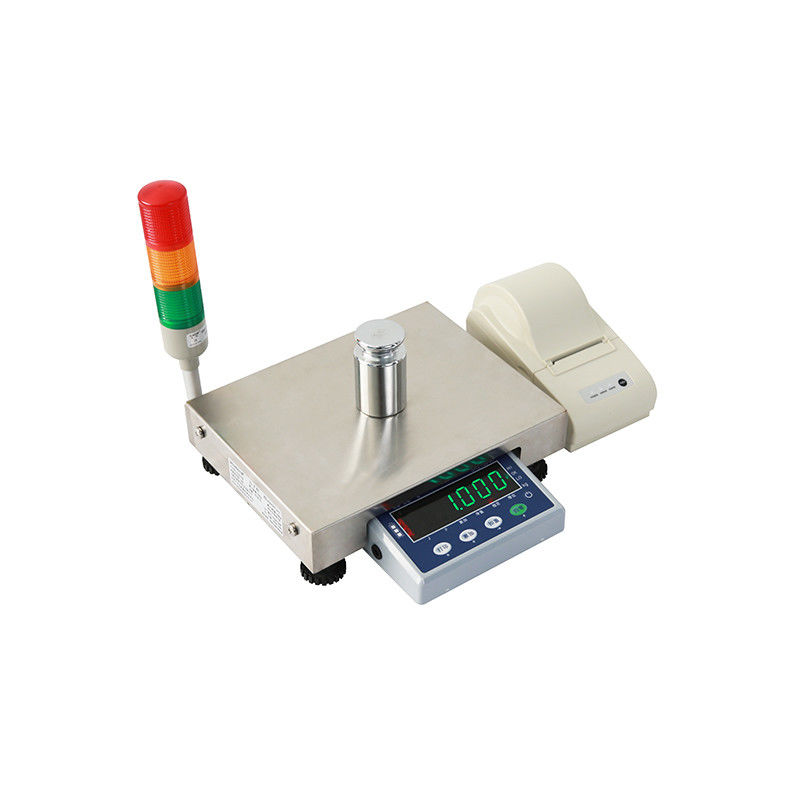 3 kg staal SOHE ATJP-schaal met LED-drie-kleurige alarmlamp en barcode QR-code-afdruk