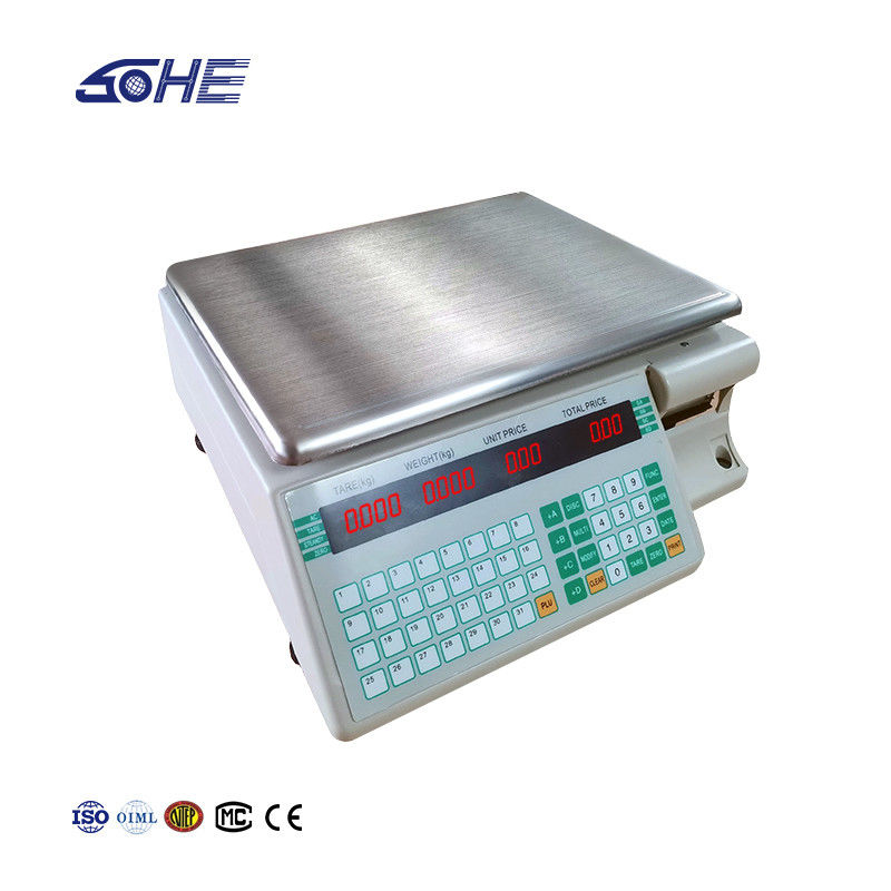 SHV-TMA Barcode Printing Table Scale 30kg met en ABS Plastic/staalplaat