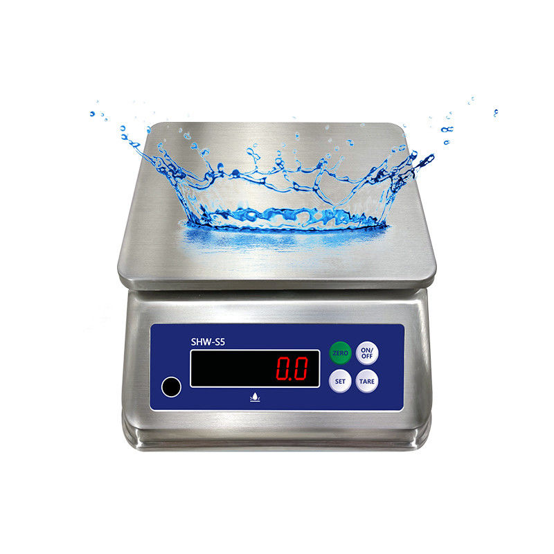 15 kg S5 Waterdicht tafel met dubbel scherm van roestvrij staal Elektronische weegschaal voor -10 C-40 C